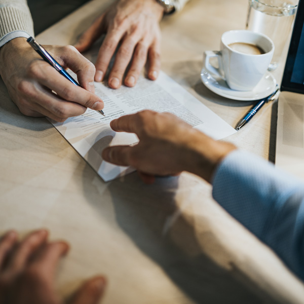 signing a document